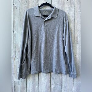 Men’s Saint Johns Bay Long Sleeve Polo Gray Size Extra Large XL Comfy Stretch